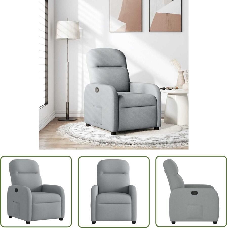 VidaXL Draaivastheid Dynamische Sleutel Fauteuil verstelbaar stof lichtgrijs Gereedschapset Mechanica Schroevendraaier