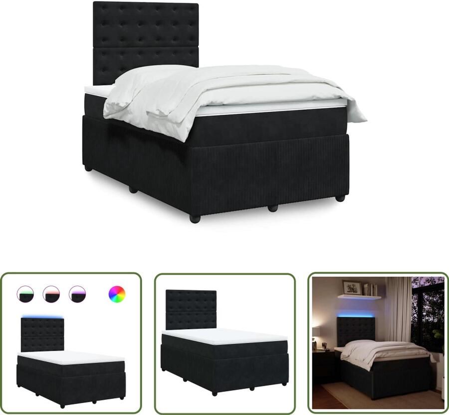 VidaXL Drapers Tools Dynamische Sleutel Boxspring met matras fluweel zwart 120x200 cm Sleutelset Gereedschap Mechanica