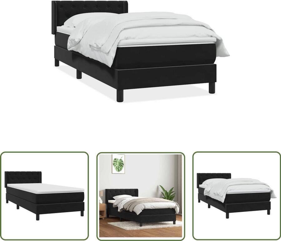 VidaXL Drapers Tools Dynamische Sleutel Boxspring met matras fluweel zwart 80x220 cm Sleutelset Gereedschap Mechanica