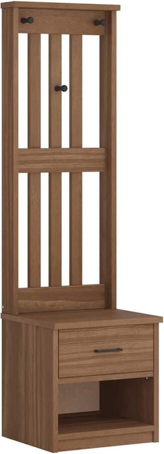 VidaXL Dressoir Halstandaard Halboom SANDNES 45x40x159 5 cm massief grenenhout Kastdeur Opslagoplossing Houten Halstandaard