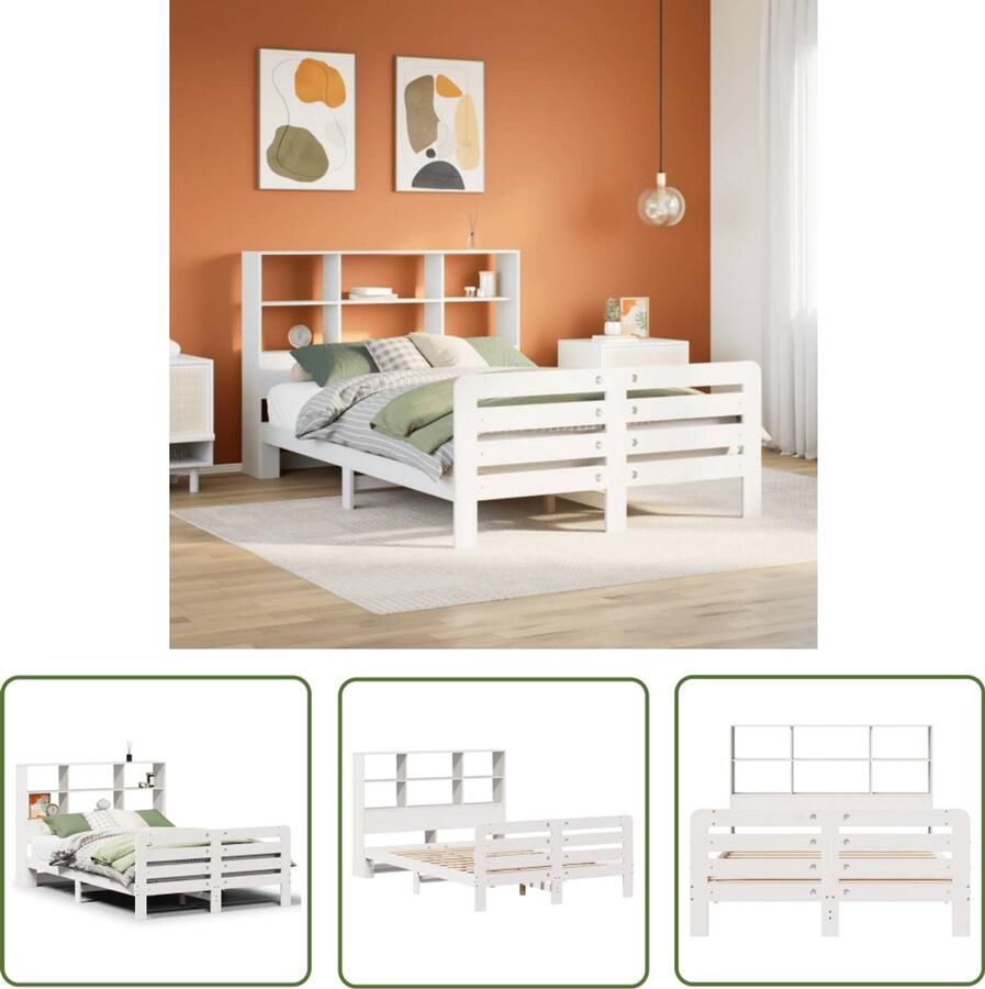 VidaXL Bedframe zonder matras massief grenenhout wit 120x190 cm Sleutelset Dynamische Sleutel Gereedschap Set Monteursgereedschap Drapers Tools