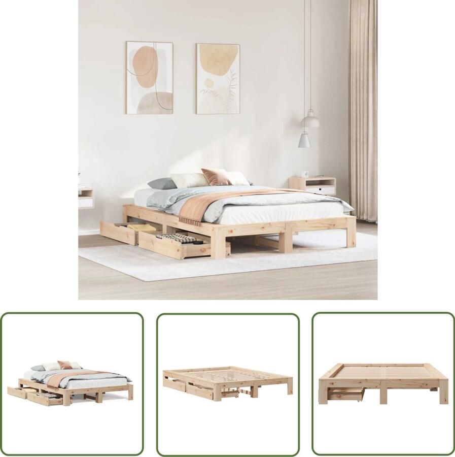 VidaXL Dynamo Meter Sleutelset Bedframe zonder matras massief grenenhout 150x200 cm Gereedschap Set Klik Sleutel Spanner