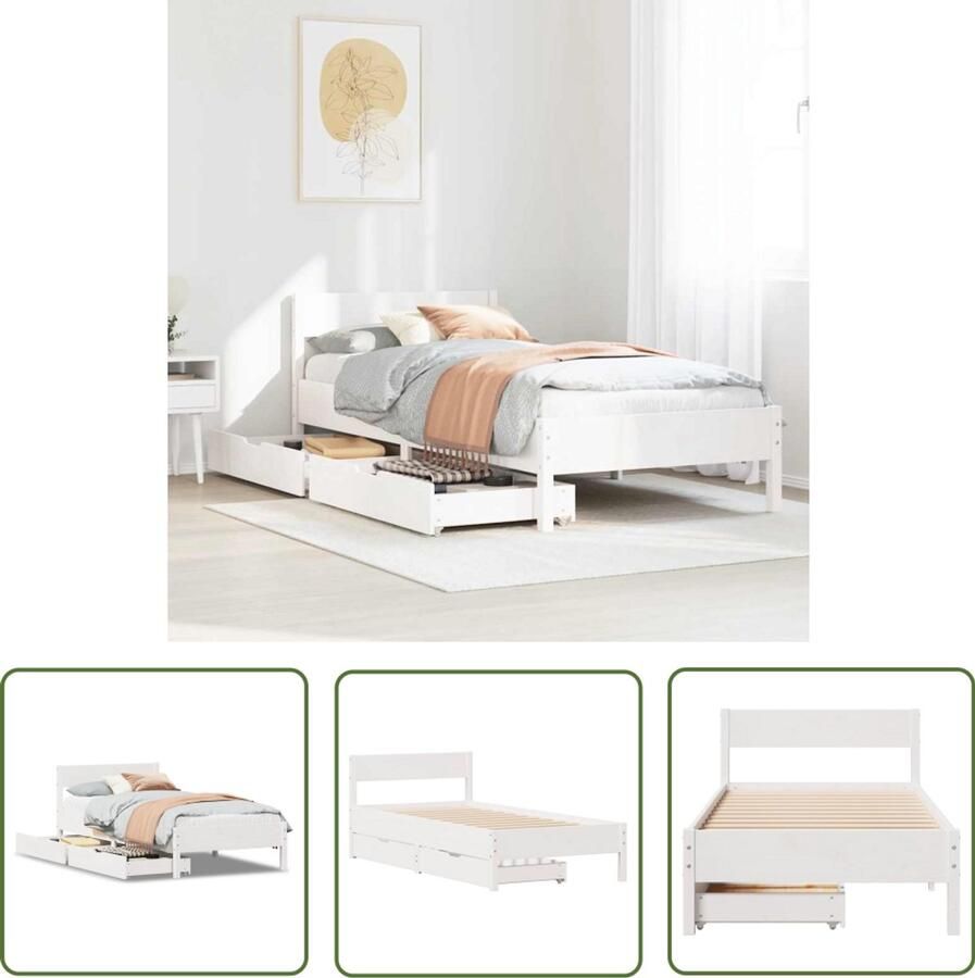 VidaXL Dynamo Meter Sleutelset Bedframe zonder matras massief grenenhout wit 90x190 cm Gereedschap Klikmechanisme Torque Wrench