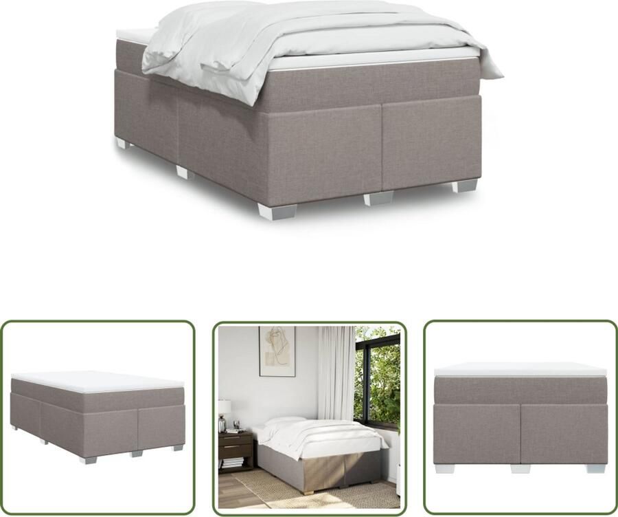 VidaXL Dynamo Meter Sleutelset Boxspring met matras stof taupe 120x200 cm Gereedschap Set Monteursgereedschap Drapers Tools