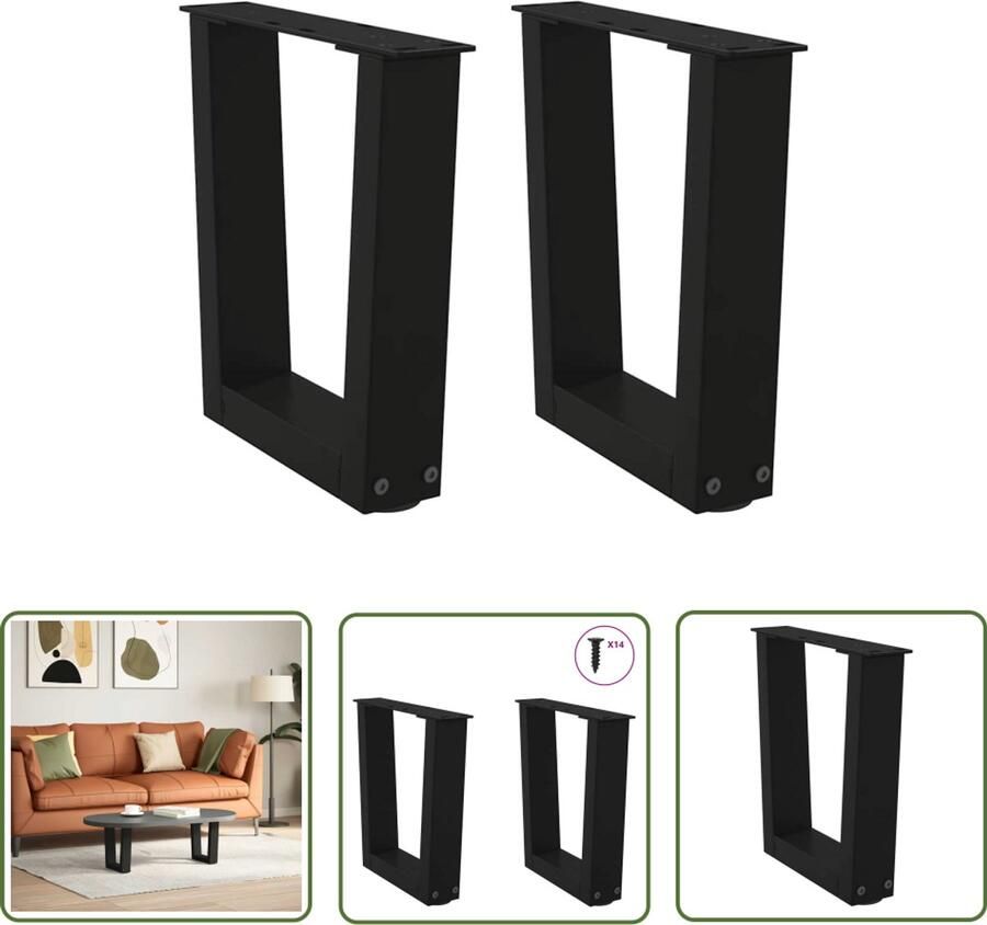 The Living Store Eettafelpoten 2 st V-vormig 30x(30-31 3) cm staal zwart Eetkamerstoel Eetkamerset Tafelpoten Modern Tafellaar Industriële Tafelpoten