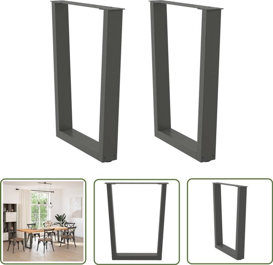 The Living Store Eettafelpoten 2 st V-vormig 70x(72-73 3) cm staal antraciet Eettafelpoten Eetkamerstoel Salontafelpoten Metalen Tafelpoten Industriële Tafelpoten