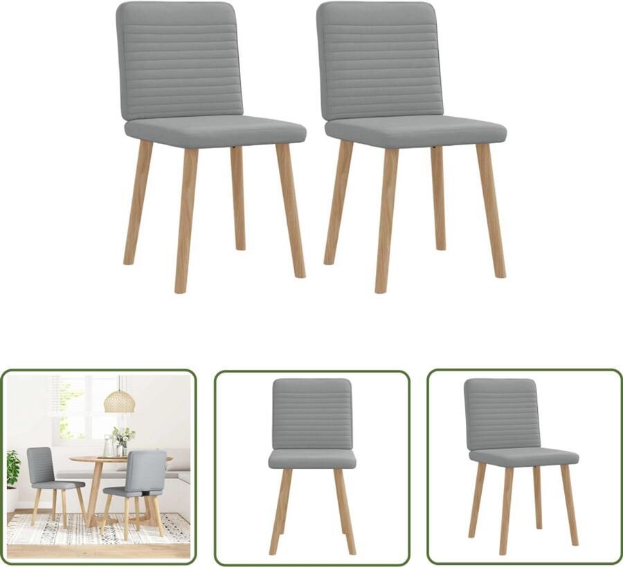 The Living Store Eetkamerstoelen 2 st stof lichtgrijs Eettafelstoel Eetkamerstoel Comfortabele Stoel Modern Stoel Licht Grijze Stoel