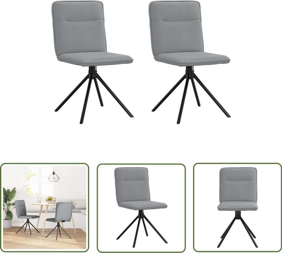The Living Store Eetkamerstoelen 2 st stof lichtgrijs Eettafelstoel Eetkamerstoel Comfortabele Stoel Moderne Stoel Lichtgrijs Stoel