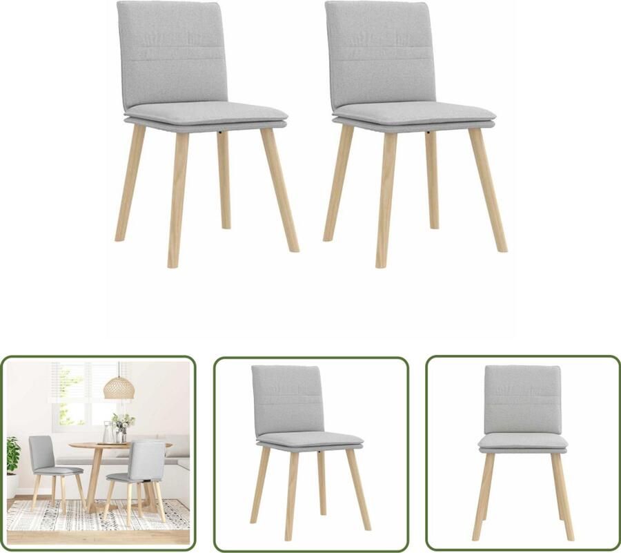 The Living Store Eetkamerstoelen 2 st stof wolk grijs Eettafelstoel Eetkamerstoel Woonkamerstoel Moderne Stoel Grijze Stoel
