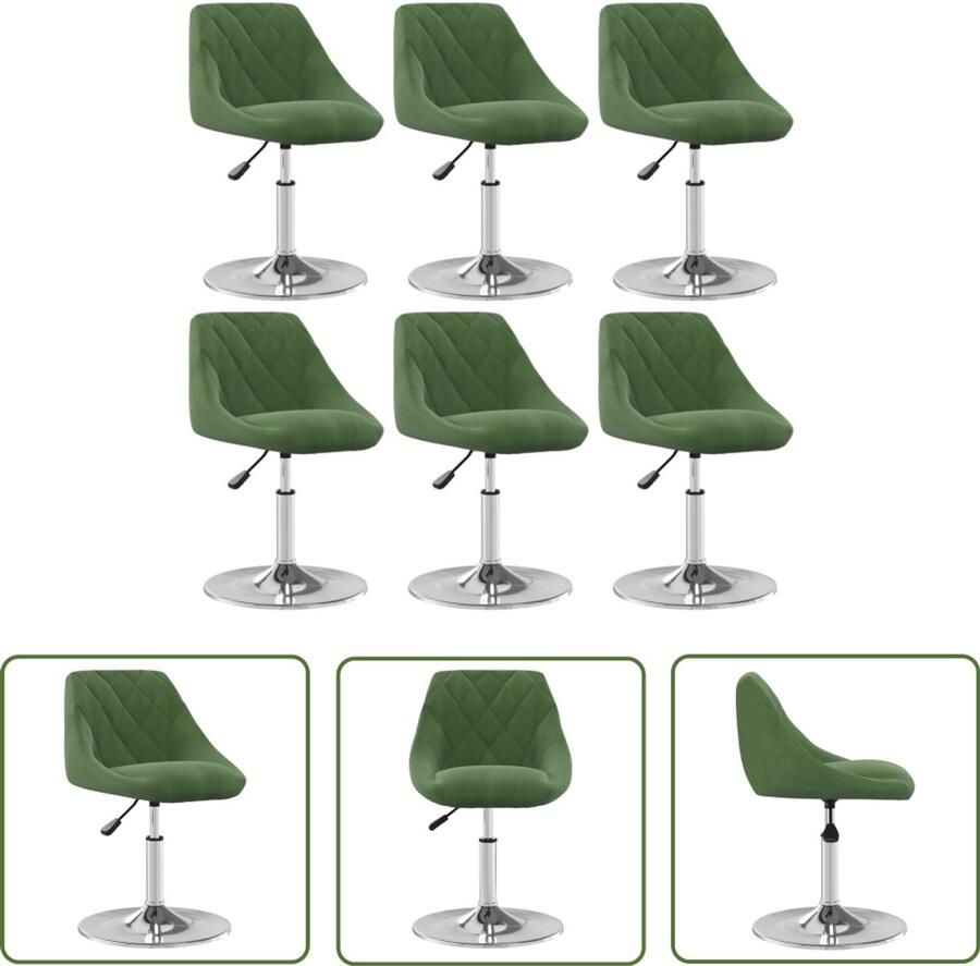 The Living Store Eetkamerstoelen draaibaar 6 st fluweel donkergroen Draaibare Eetkamerstoelen Velvet Moderne Stoelen Fluweel Stoelen Donkere Eetkamerstoelen