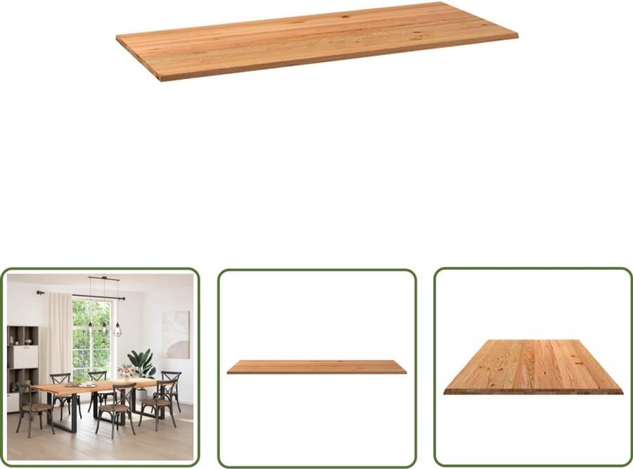 The Living Store Tafelblad rechthoekig 280x120x4 2 cm eikenhout lichtbruin Eikenhouten Tafelblad Eetkamertafel Rechte Tafel Salontafel Massief Hout