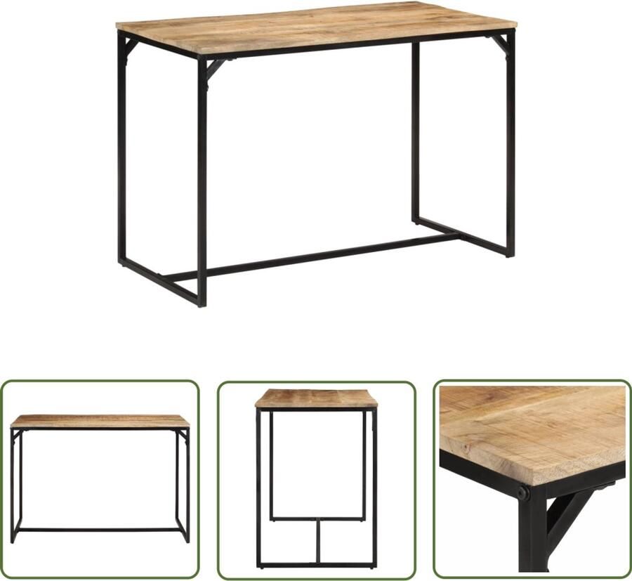 VidaXL Eettafel Eetkamertafel Eettafel 110x55x75 cm massief ruw mangohout Mangohouten Eettafel Landelijke Eettafel Industriële Eettafel