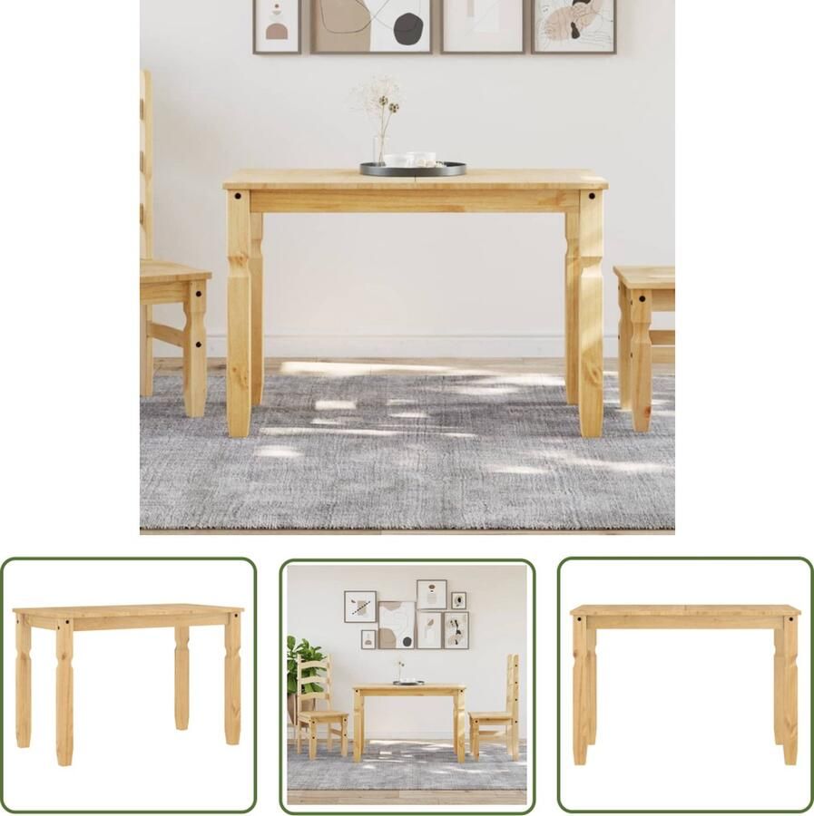 VidaXL Eettafel Eetkamertafel Eettafel Corona 112x60x75 cm massief grenenhout Grenenhouten Eettafel Massief Hout Eettafel Vintage Eettafel