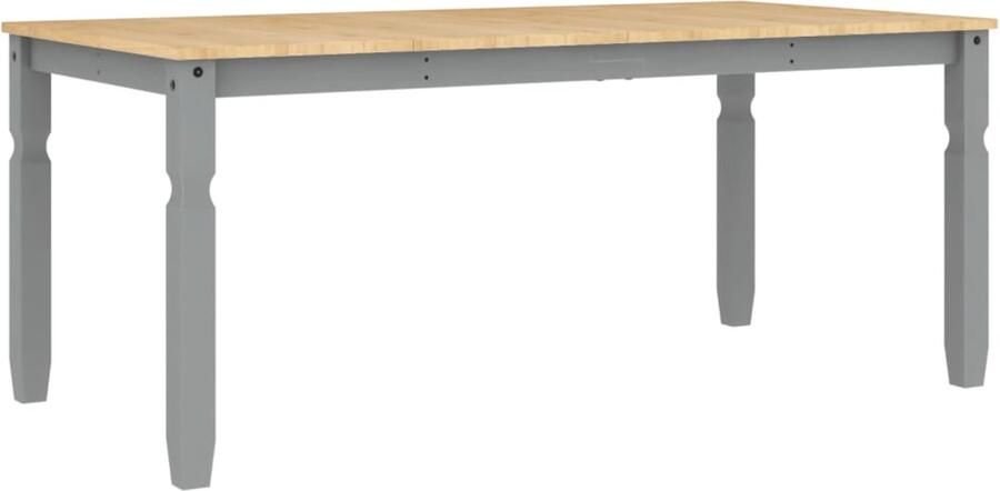 VidaXL Eettafel Corona 180x90x75 cm massief grenenhout grijs Eettafel Eettafels Eetkamertafel Tafel