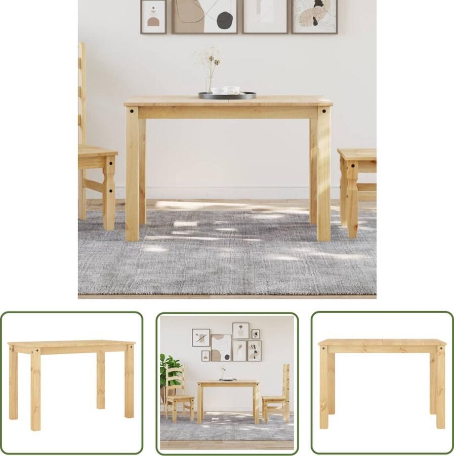 VidaXL Eettafel Eetkamertafel Eettafel Panama 117x60x75 cm massief grenenhout Grenenhouten Tafel Massief Hout Vintage Tafel