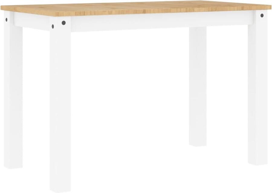VidaXL Eettafel Eetkamertafel Eettafel Panama 117x60x75 cm massief grenenhout wit Grenenhouten Tafel Witte Eettafel Minimalistische Eettafel
