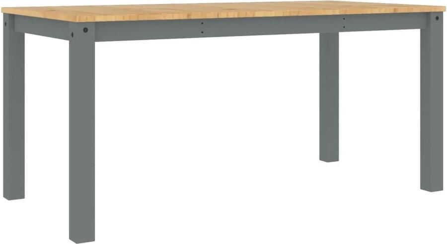 The Living Store Eettafel Panama 160x80x75 cm massief grenenhout grijs Eettafel Houten Eettafel Grenenhoutetabele Moderne Eettafel Diningtable