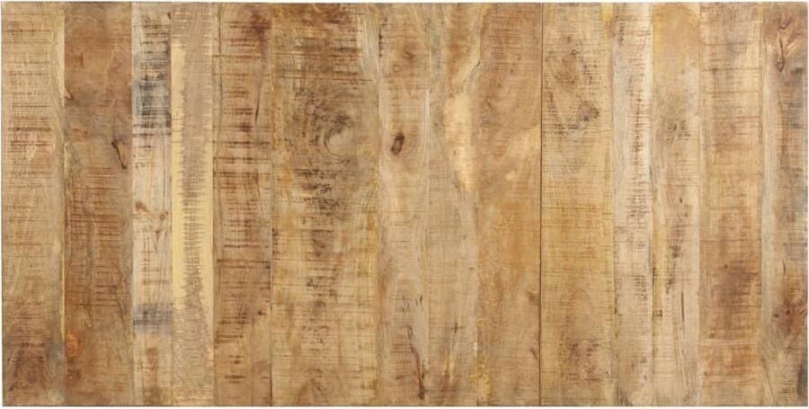 The Living Store Houten Eettafel Ruw Mangohout 180 x 90 x 76 cm Gepoedercoat IJzer Houten Eettafel Mangohout Eettafel Industrieel Meubilair Salontafel