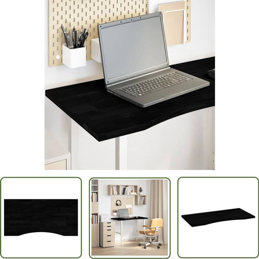 The Living Store Bureaublad rechthoekig 100x50x2 5 cm eikenhout donkerbruin Bureaublad Eikenhout Houten Bureau Donkere Kleur Kantoorruimte