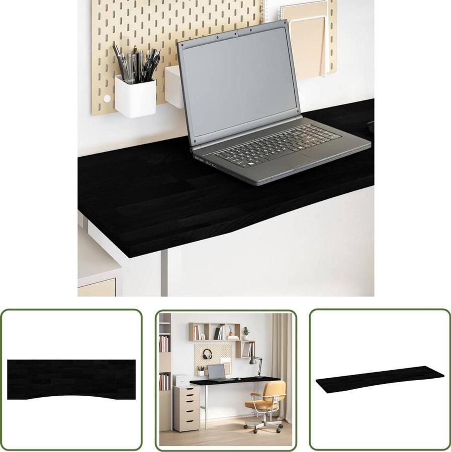 VidaXL Bureaublad rechthoekig 160x50x2 5 cm eikenhout donkerbruin Bureaublad Eikenhout Dark Brown Rechte Vorm Bureau