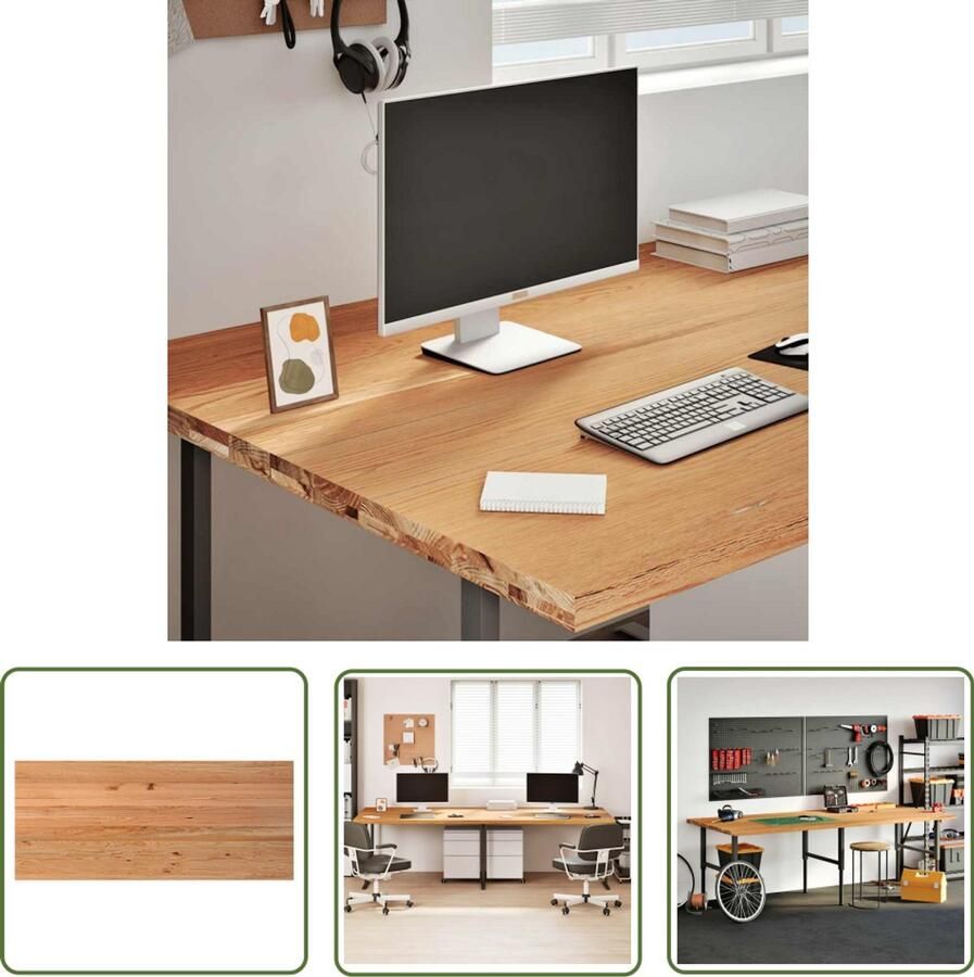 VidaXL Bureaublad rechthoekig 280x120x4cm massief eikenhout lichtbruin Bureaublad Eikenhout Massief Hout Bureau Werkblad