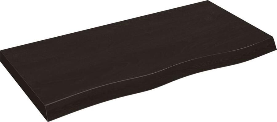 VidaXL Tafelblad Eikenhout 100x50 cm Donkerbruin Houten Tafelblad Eikenhout Tafelblad Massief Eikenhout Tafelblad Vervangen Salontafel Eetkamertafel Design Tafelblad Vintage Tafelblad