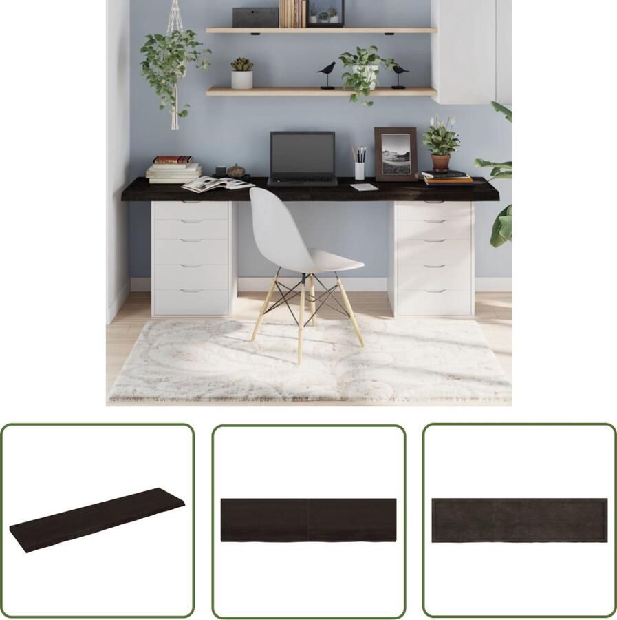The Living Store Houten Tafelblad Massief Eikenhout 200 x 50 x 6 cm Donkergrijs Houten Tafelblad Eikenhout Tafelblad Vervangen Salontafel Eetkamertafel