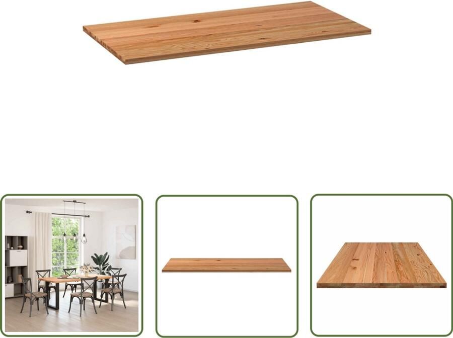 VidaXL Tafelblad rechthoekig 200x90x4 cm massief eikenhout lichtbruin Tafelblad Eikenhout Eetkamertafel Salontafel Rechte Tafel