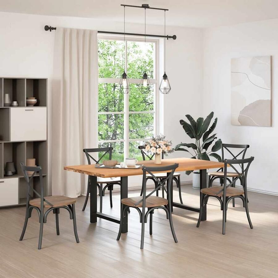 VidaXL Eettafel Massief Eikenhout 200x100x74 cm Eettafel Eettafels Eetkamertafel Keukentafel