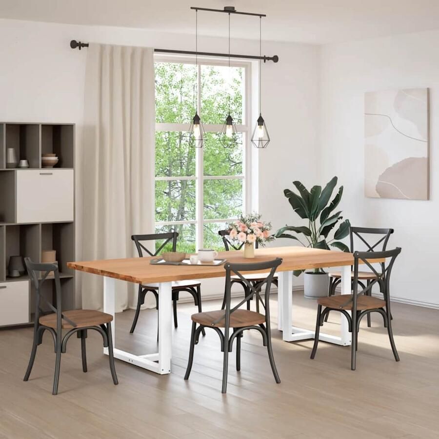 VidaXL Eettafel Rechthoekig 240x120x74 cm Eikenhout Eettafel Eettafels Eetkamertafel Keukentafel