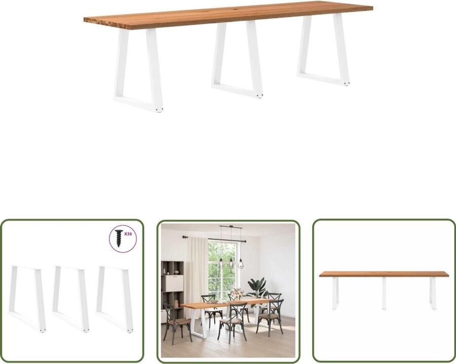 VidaXL Eikenhouten Tafel Eetkamertafel Eettafel rechthoekig 280x80x74 cm massief eikenhout lichtbruin Rechte Tafel Grote Tafel Salontafel
