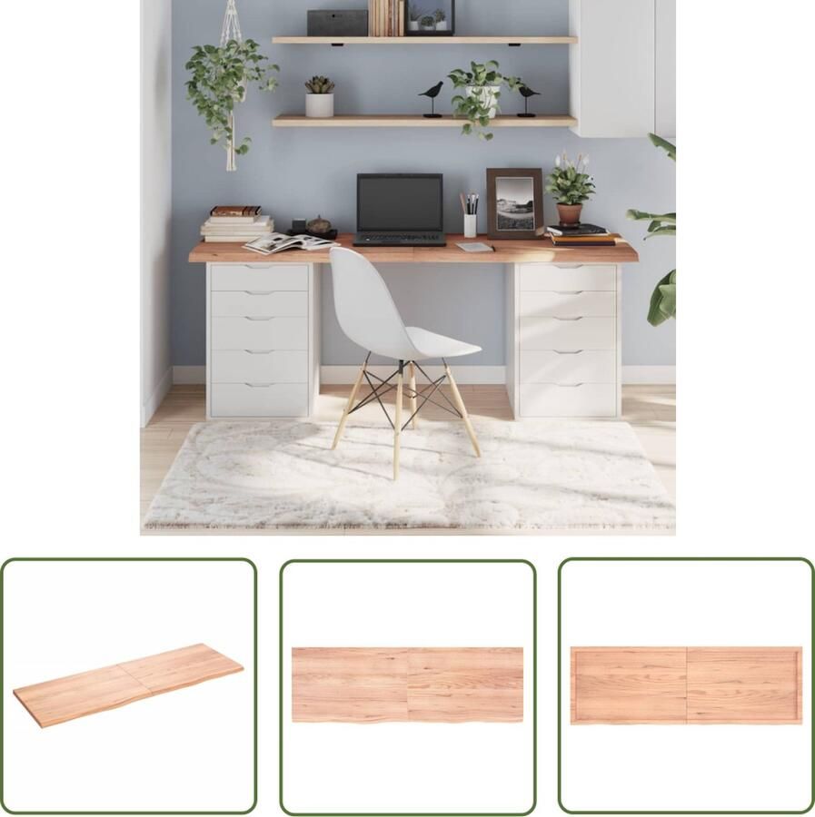 The Living Store Eikenhouten Tafelblad 180 x 60 x 4 cm Lichtbruin Massief eikenhout Handgemaakt Tafelblad Eikenhouten Tafelblad Massief Eikenhout Handgemaakte Tafel Vintage Tafel