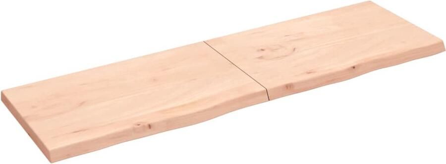 The Living Store Tafelblad 200x60x(2-6) cm onbehandeld massief eikenhout Tafelblad Eikenhouten Tafelblad Tafeltje Eetkamerstoel Salontafel