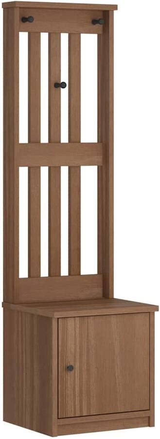 VidaXL Entreespiegel Halstandaard Halboom SANDNES 45x40x159 5 cm massief grenenhout Houten Kast Garderobe Bergruimte