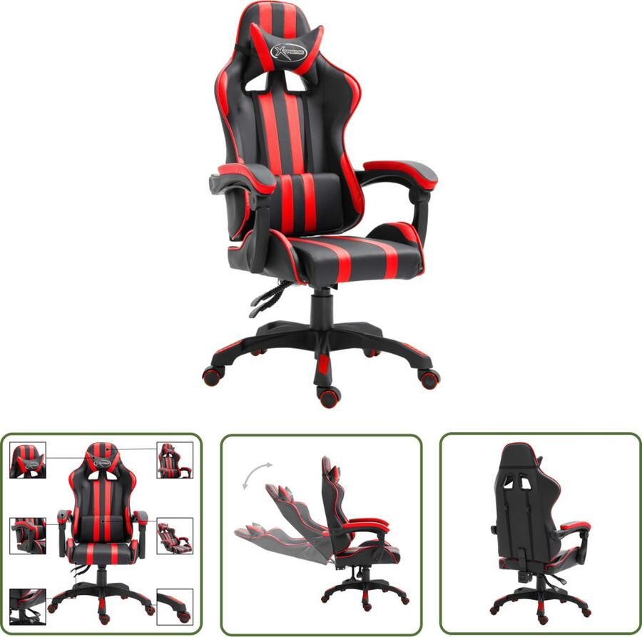 The Living Store Gamingstoel Luxe Stoel 61.5 x 68 x (115-122) cm Ergonomisch Gamingstoel Ergonomische Stoel Gamerstoel Pc Stoel Bureaustool - Foto 2