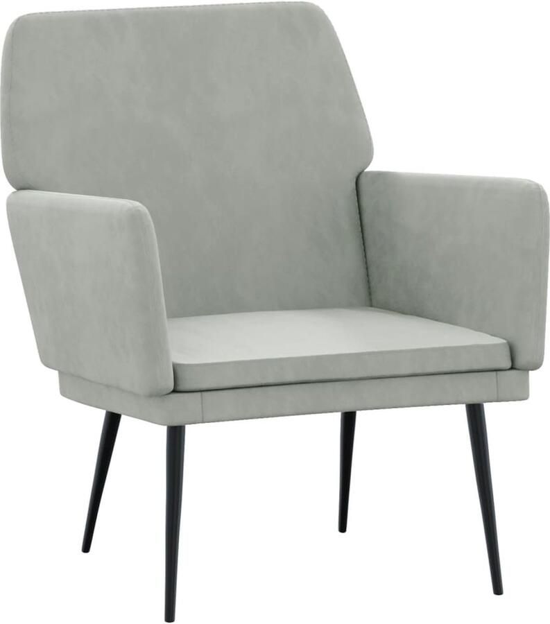 VidaXL Fauteuil 62x79x79 cm fluweel lichtgrijs - Foto 4