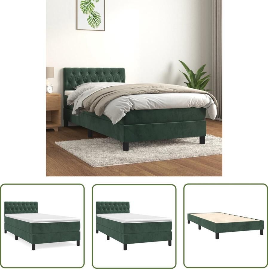 The Living Store Boxspringbed Fluweel Pocketvering Middelharde ondersteuning Boxspringbed Fluweel Bed Velvet Bed Boxspring Tweepersoonsbed