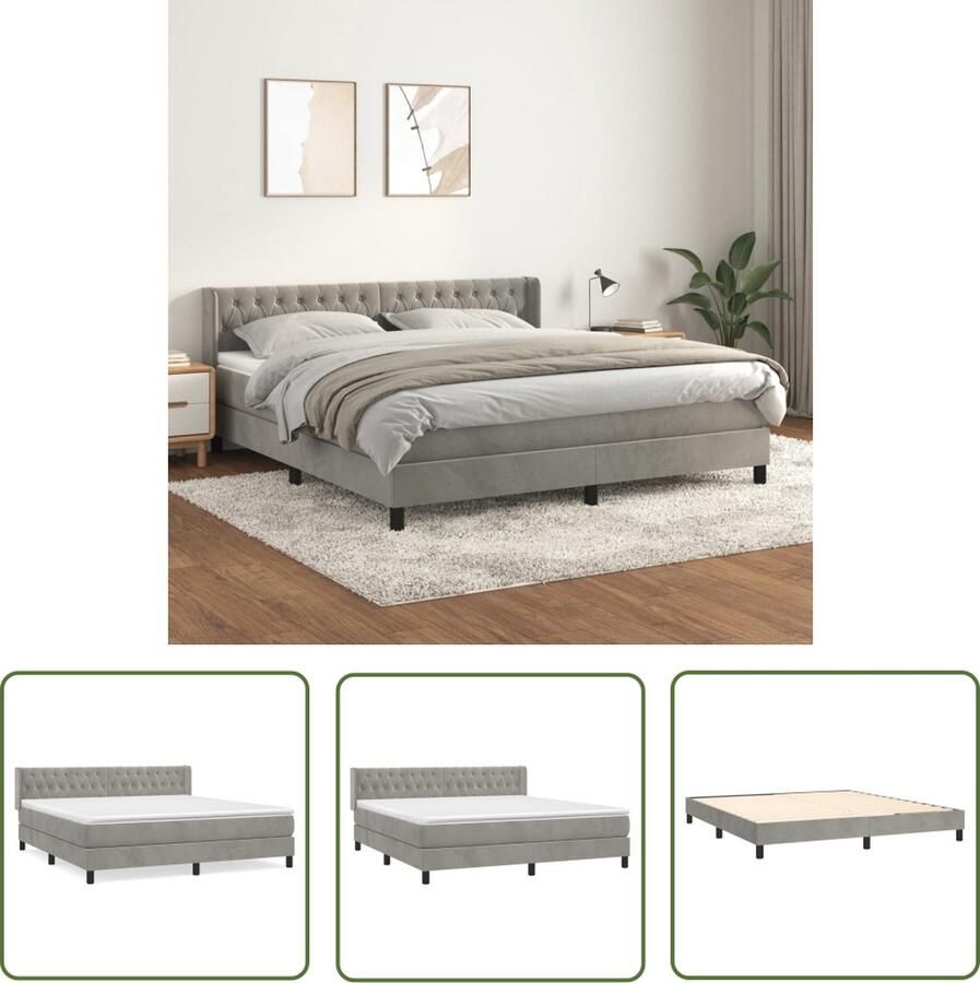 The Living Store Boxspringbed s Bedframe met verstelbaar hoofdbord Pocketvering Matras Middelharde ondersteuning Huidvriendelijk Topmatras Lichtgrijs 203 x 163 x 78 88 cm 160 x 200 x 20 cm 160 x 200 x 5 cm