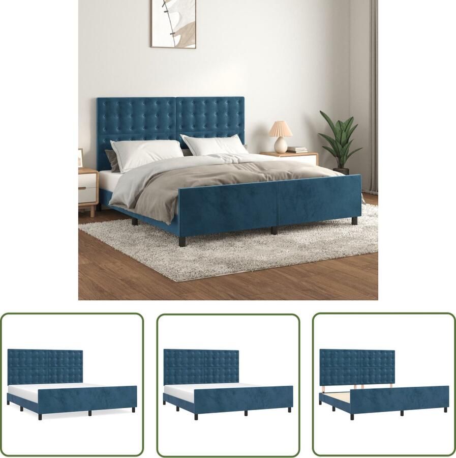 The Living Store Bedframe Donkerblauw Fluweel 203x186x118 128 cm Verstelbaar Hoofdeinde Ondersteunende Poten Multiplex Lattenbodem Donkerblauw Bed Frame Fluweel Bed Frame Tweepersoons Bed Frame King Size Bed Frame Boxspring Bed Frame