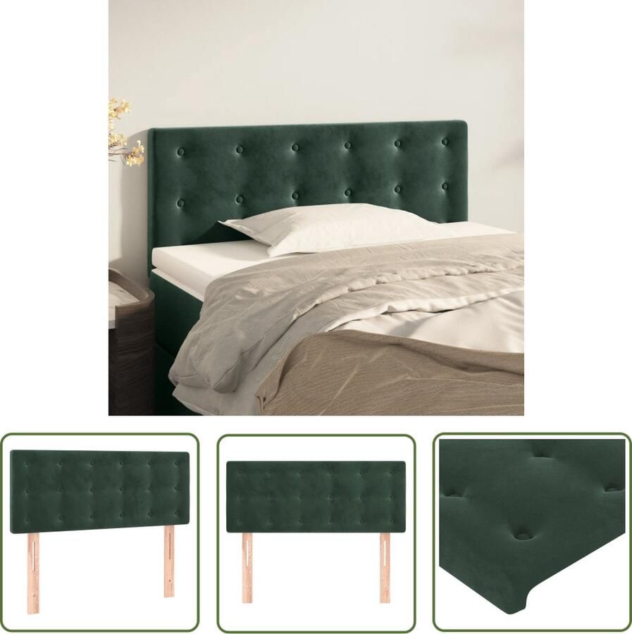 The Living Store Hoofdbord 90 x 5 x 78 88 cm Fluweel Donkergroen Hoofd Bord Fluweel Hoofdbord Donkere Groene Hoofdbord Voor Tweepersoonlig Bed Hoofdbord Kopen
