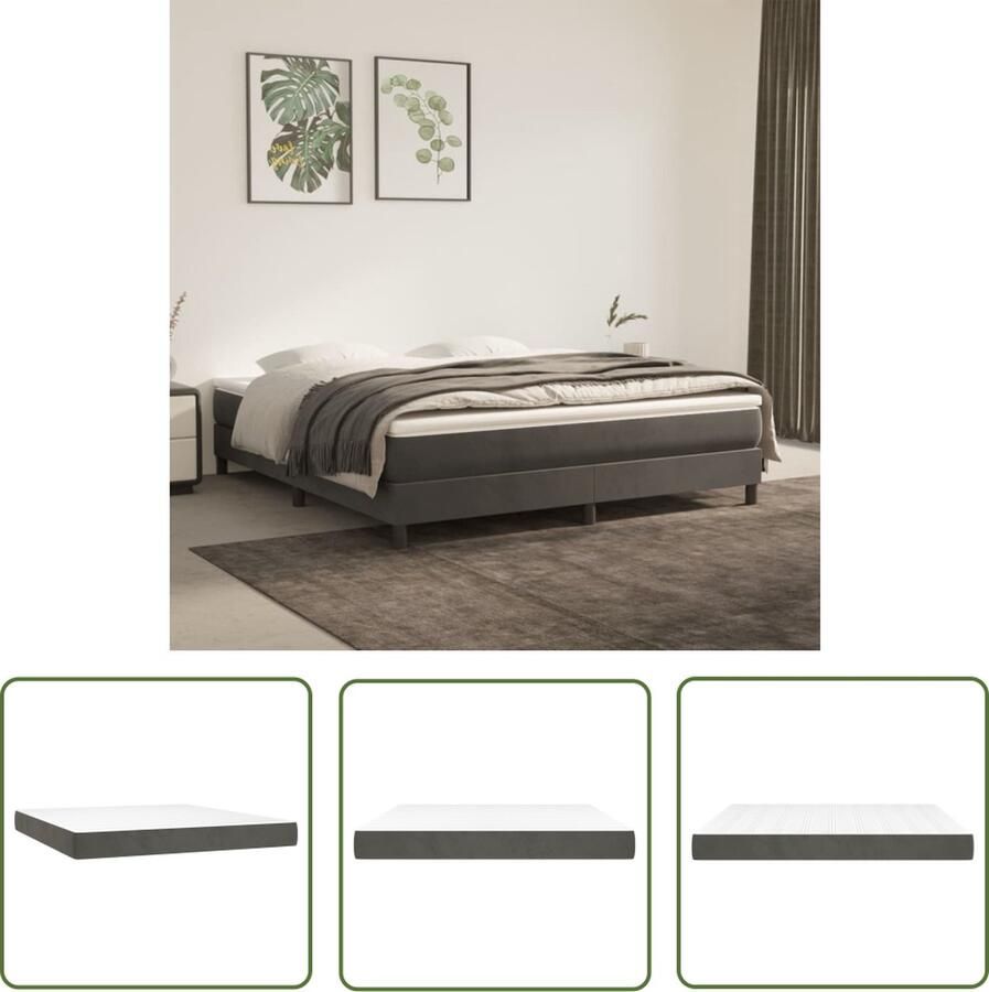 The Living Store Pocketveringmatras Fluweel 160 x 200 x 20 cm Middelharde ondersteuning Pocketveringmatras Fluweel Matras Medium Hard Matras Anti Allergisch Matras Tweepersoons Matras