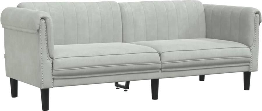 VidaXL Driezitsbank Fluweel Lichtgrijs 3-zitsbank Fluweel Sofa Grijze Bank Lounge Stoffen Bank Living Room Meubilair - Foto 2