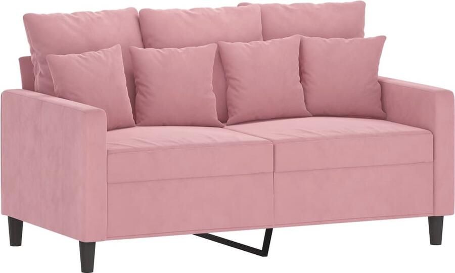 The Living Store Fluweel Bank 2-zits Roze 138 x 77 x 80 cm Stevig Metalen Frame Tweezitsbank Fluweel Sofa Roze Bank Banks Kopen Salon Meubilair