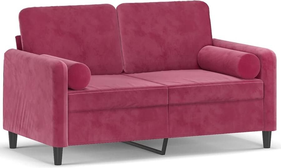 VidaXL Tweezitsbank 120 cm Fluweel Wijnrood Tweezitsbank Fluweel Sofa Rode Bank Lounge Stoel Living Room Furniture