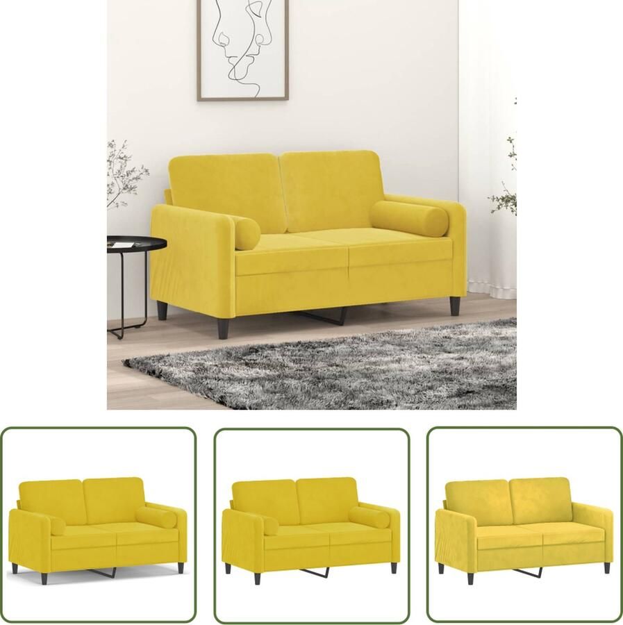 The Living Store Fluweel 2-zitsbank Geel 138 x 77 x 80 cm Comfortabele zitervaring Tweezitsbank Fluweelb Bank Gele Bank Banks Kopen Lounge Meubilair
