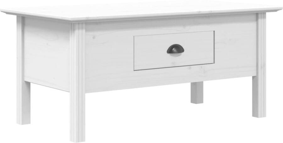 The Living Store BODO Salontafel Franse Stijl 100x55x45cm Massief Grenenhout Salontafel Franse Stijl Houten Salontafel Met Lade Vintage Salontafel