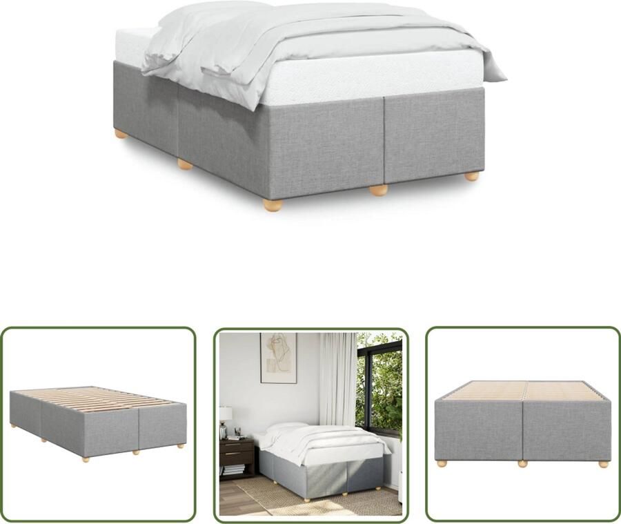 VidaXL Gereedschap Dynamische Sleutel Bedframe zonder matras 120x190 cm stof lichtgrijs Mechanica Klikmechanisme Torque Wrench