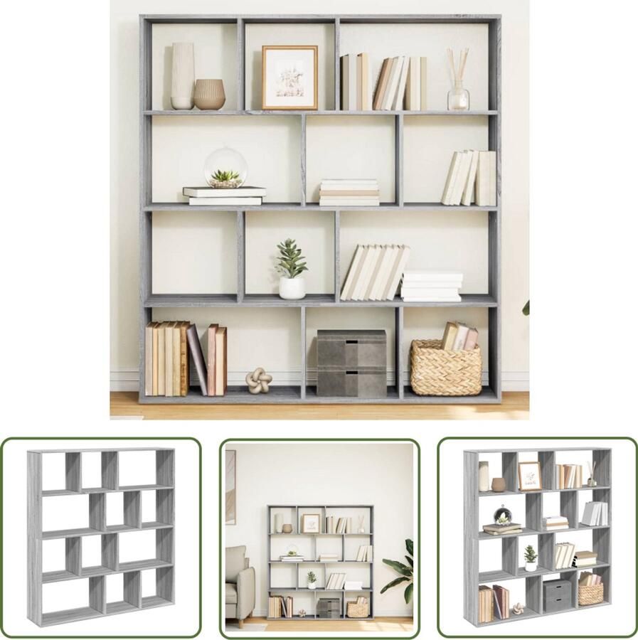 VidaXL Gereedschap Dynamische Sleutel Boekenkast 132x29x141 5 cm bewerkt hout grijs sonoma eiken Draadloos Klikmechanisme Torque Wrench