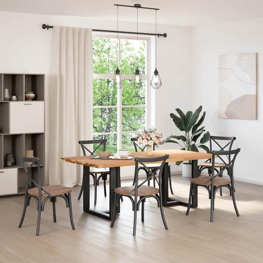 VidaXL Eettafel Massief Eiken 200x100x74 cm Eetkamertafel Eikenhouten Tafel Houten Tafel Salontafel Grote Tafel