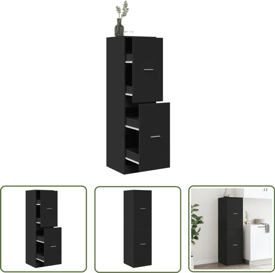 VidaXL Gereedschapset Dynamische Sleutel Apothekerskast 40x41x144 5 cm bewerkt hout zwart Sleutels Klikmechanisme Torque Wrench